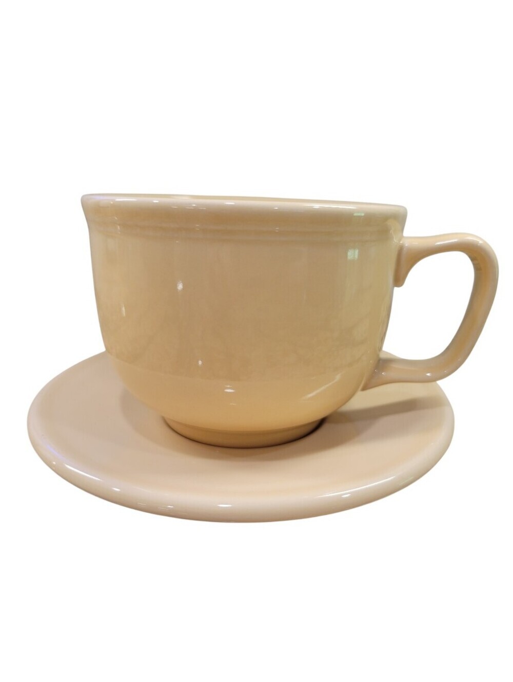 Fiesta Ware Ivory Jumbo Mug & Jumbo Saucer Set NWT Retired Color 18 oz USA Made